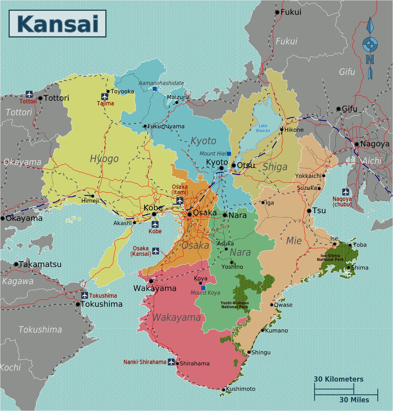 mapa de kansai