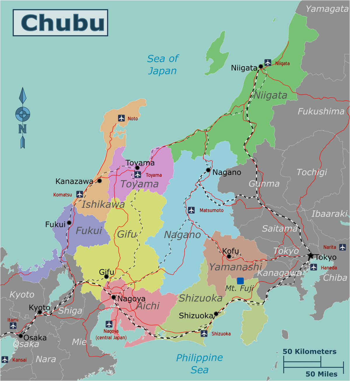 mapa chubu