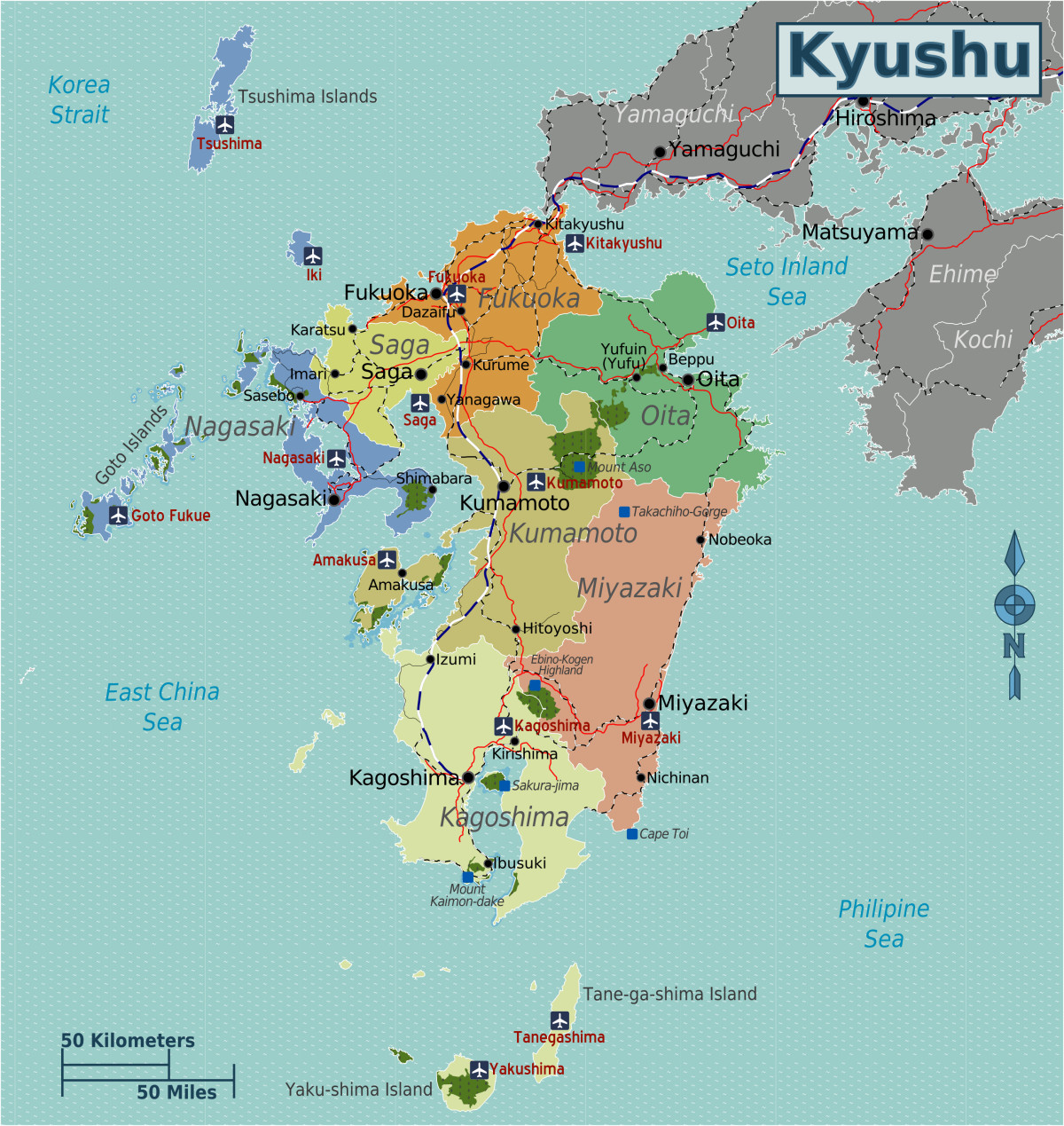 kyushu mapa