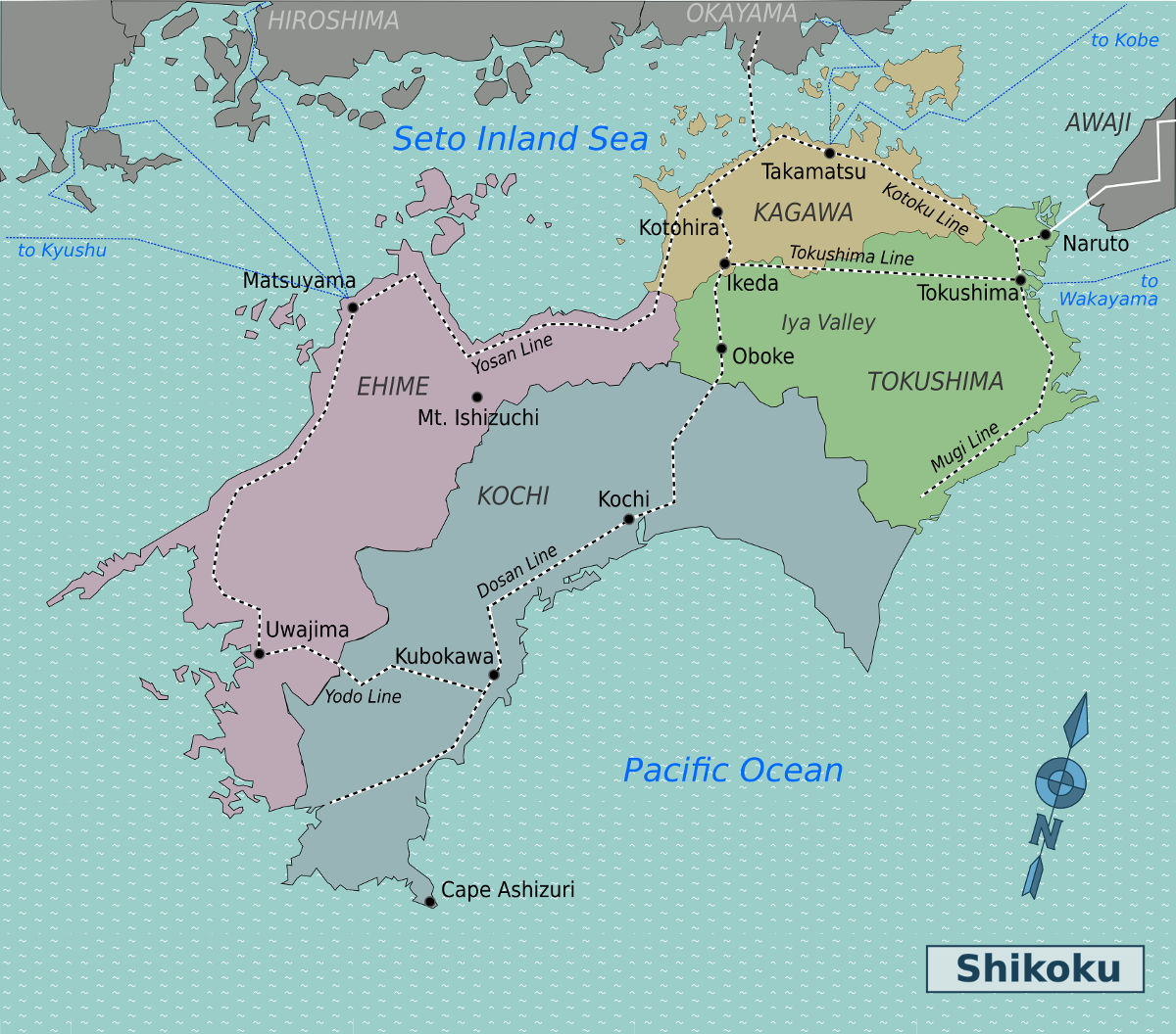mapa de shikoku